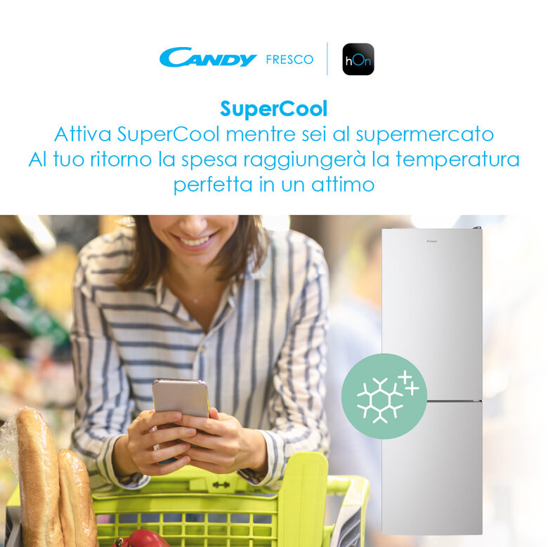 Candy Fresco CCE4T618ES frigorifero con congelatore Libera installazione 341 L E Argento