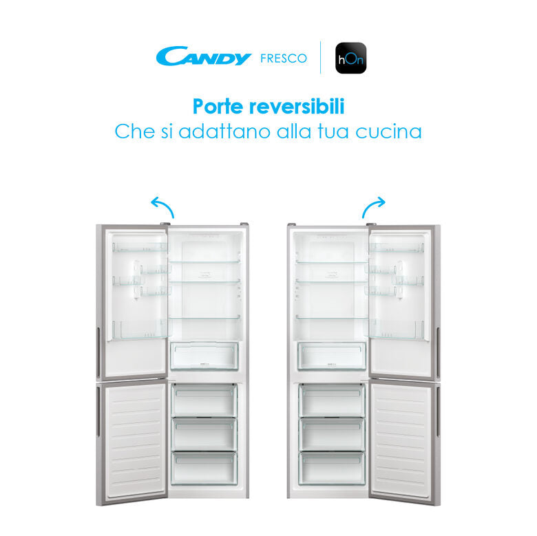 Candy Fresco CCE4T618ES frigorifero con congelatore Libera installazione 341 L E Argento