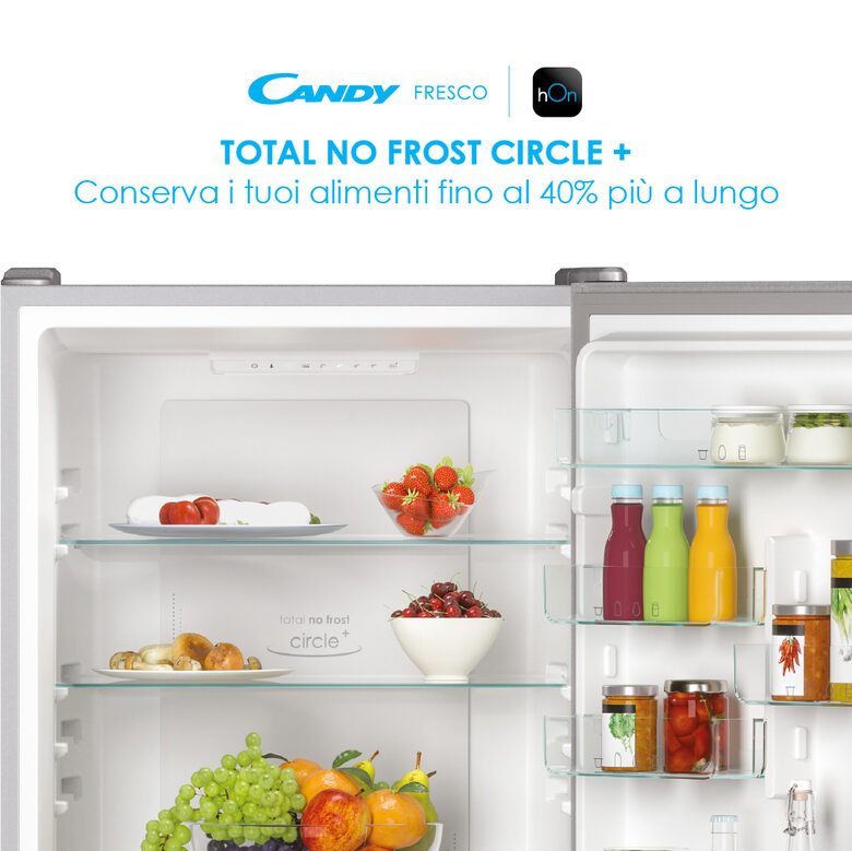 Candy Fresco CCE4T618ES frigorifero con congelatore Libera installazione 341 L E Argento