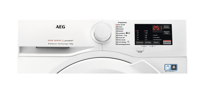 AEG L6FBI845 lavatrice Caricamento frontale 8 kg 1400 Giri/min B Bianco