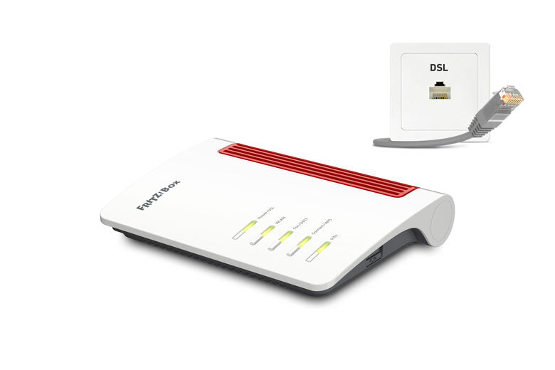 AVM FRITZ!Box 7530 AX router wireless Gigabit Ethernet Dual-band (2.4 GHz/5 GHz) Rosso, Bianco