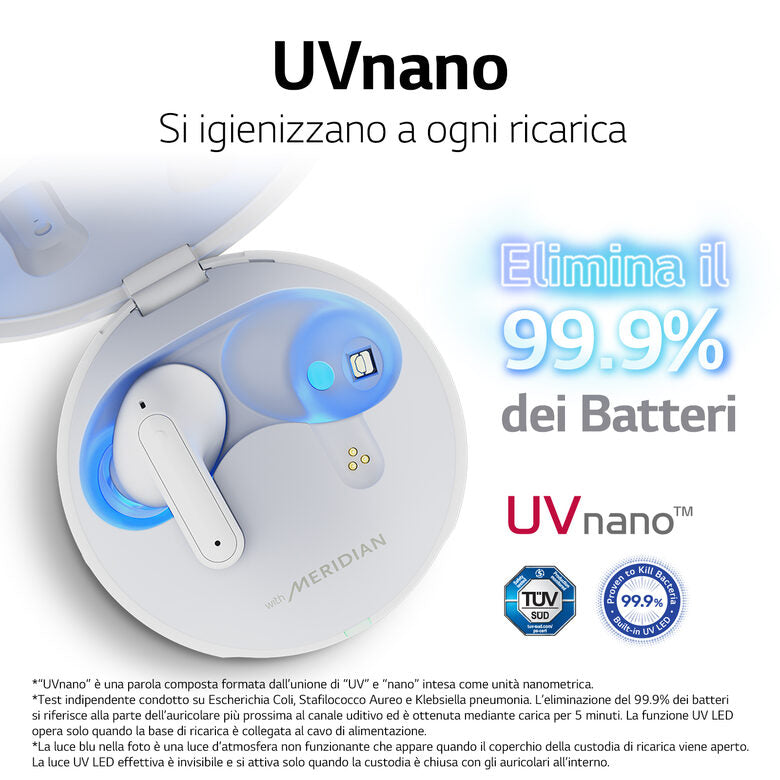 LG TONE Free FP9 - Cuffie True Wireless Bluetooth UVnano (Nero)