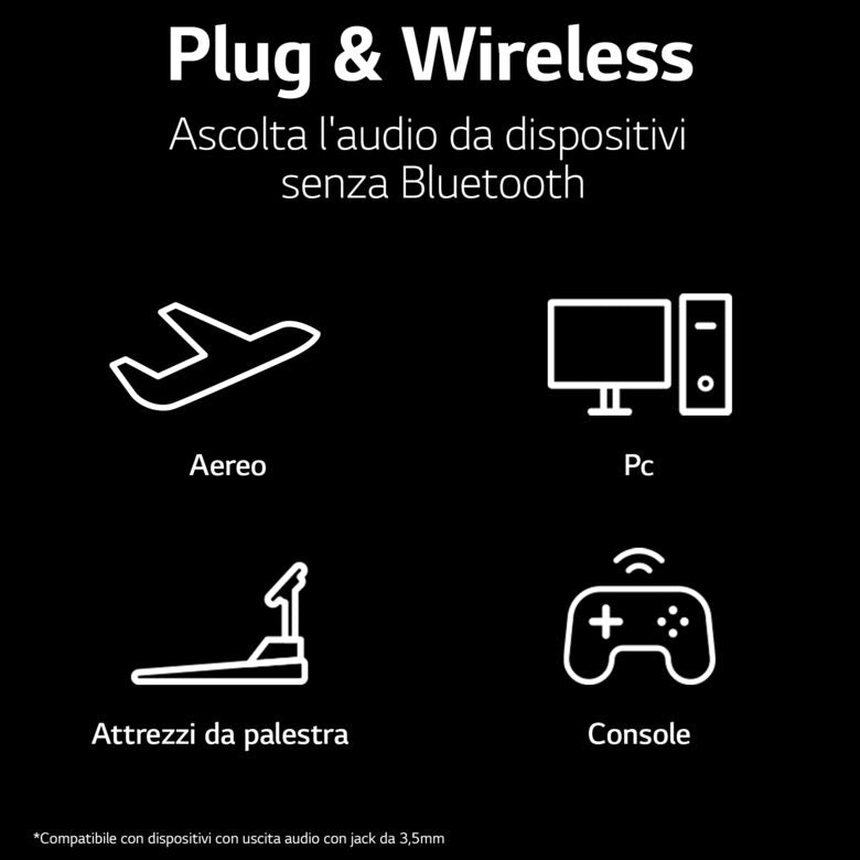 LG TONE Free FP9 - Cuffie True Wireless Bluetooth UVnano (Nero)