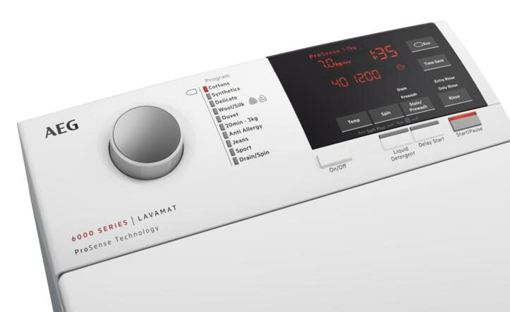 AEG L6TBG723 lavatrice Caricamento dall'alto 7 kg 1151 Giri/min E Bianco