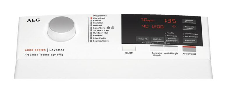 AEG L6TBG723 lavatrice Caricamento dall'alto 7 kg 1151 Giri/min E Bianco