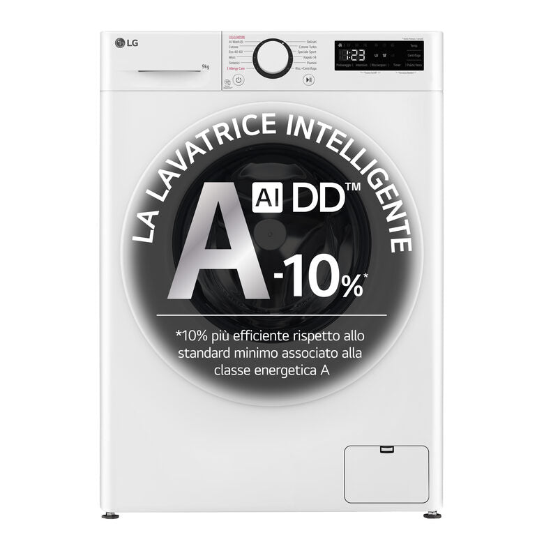 LG F2R3S08NSWW Lavatrice 8kg AI DD, Classe A-10%, 1200 giri, Vapore, AI Wash