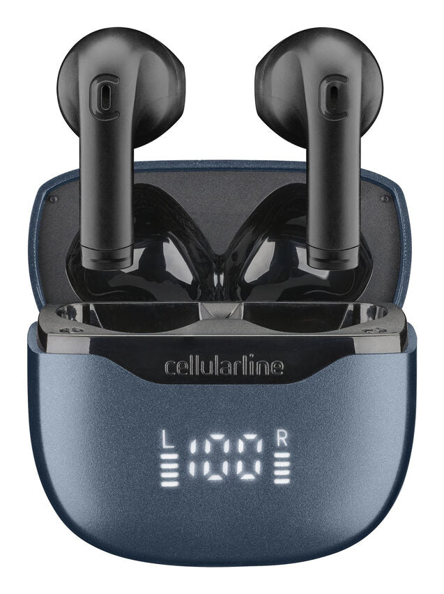 Cellularline Core Pro Auricolari Bluetooth con custodia di ricarica, display LED e funzione ENC