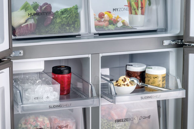 Haier Cube 90 Serie 5 HTF-520IP7 frigorifero side-by-side Libera installazione 525 L F Platino, Stainless steel