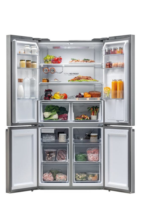 Haier Cube 90 Serie 5 HTF-520IP7 frigorifero side-by-side Libera installazione 525 L F Platino, Stainless steel