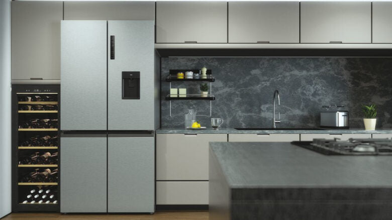 Haier Cube 90 Serie 5 HTF-520IP7 frigorifero side-by-side Libera installazione 525 L F Platino, Stainless steel