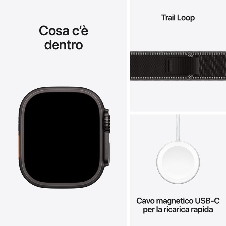 Apple Watch Ultra 3 GPS + Cellular 49mm Cassa Titanio Nero con Alpine Loop Terra Cotta - M/L