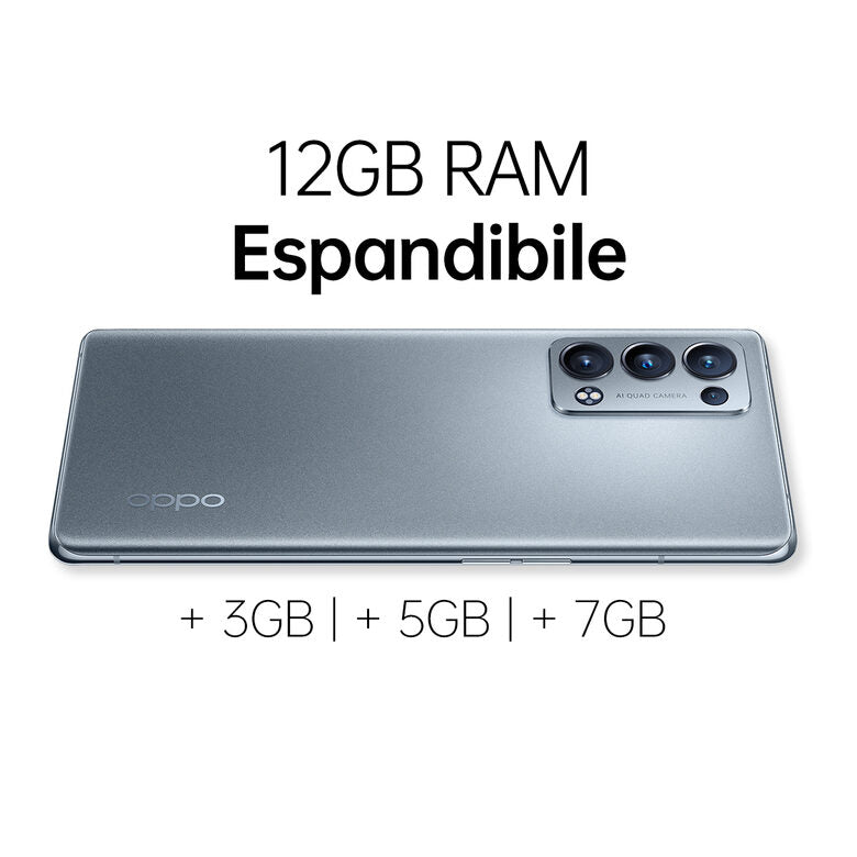 OPPO Reno 6 Pro Smartphone 5G, Qualcomm 870, Display 6.55" FHD+ AMOLED 90Hz, Quadrupla fotocamera 50+16+13+2MP & AI Highlight Video 2.0, RAM 12GB ESPANDIBILE FINO A 19GB+ROM 256GB, 4500mAh &