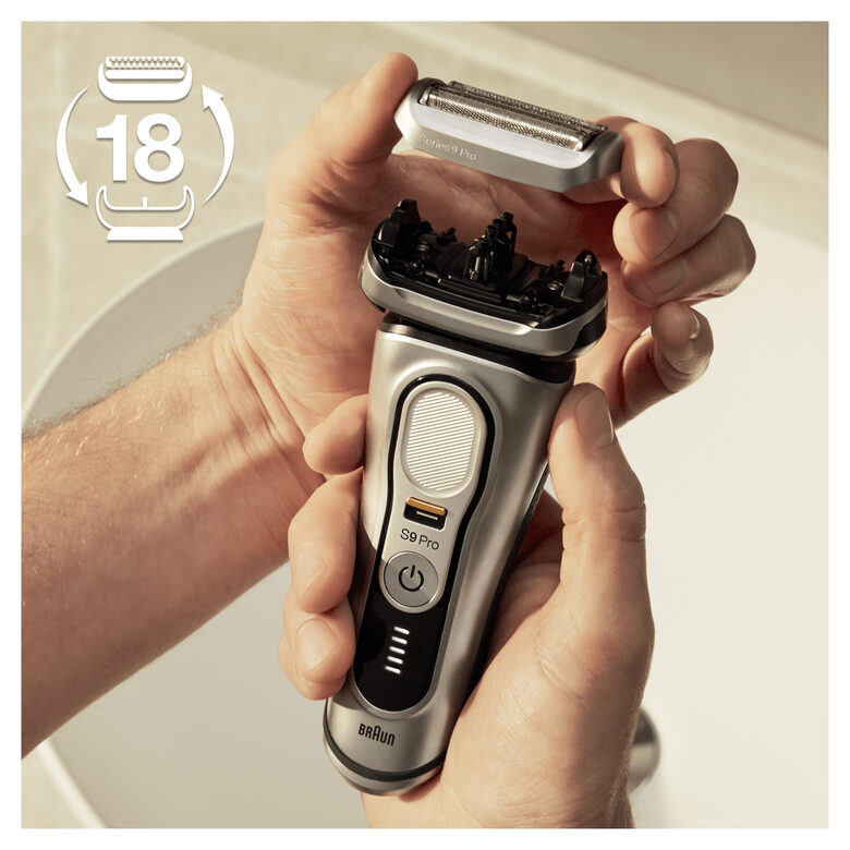 Braun Series 9 94M Testina Di Ricambio Per Rasoio Elettrico Uomo - Argento - Compatibile Con Rasoio elettrico Pro e