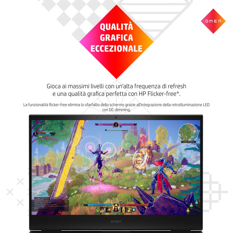 OMEN by HP 16-b0007nl i7-11800H Computer portatile 40,9 cm (16.1") Touch screen Full HD Intel® Core™ i7 16 GB DDR4-SDRAM 512 GB SSD NVIDIA GeForce RTX 3060 Wi-Fi 6 (802.11ax) Windows 11 Home