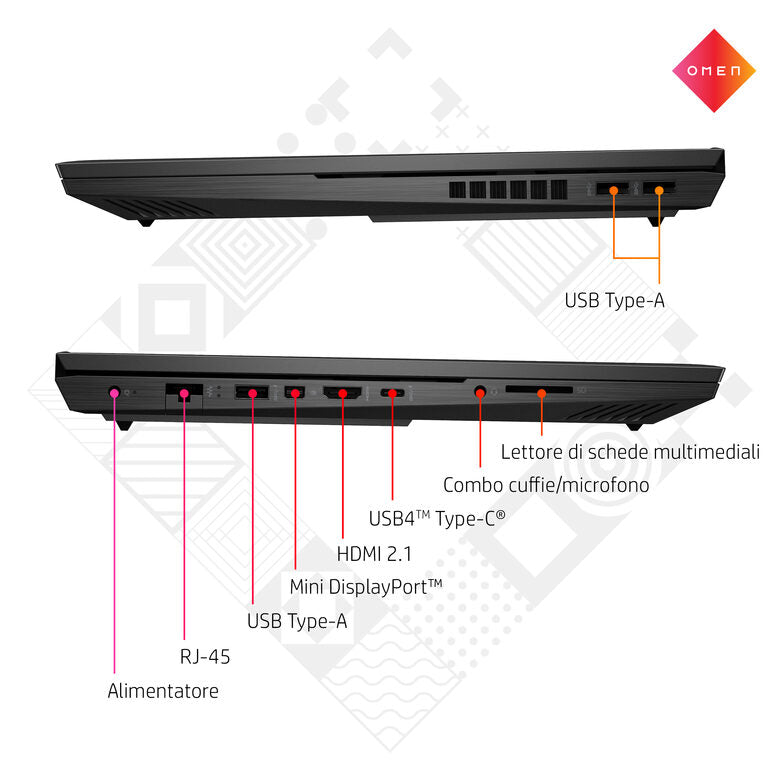 OMEN by HP 16-b0007nl i7-11800H Computer portatile 40,9 cm (16.1") Touch screen Full HD Intel® Core™ i7 16 GB DDR4-SDRAM 512 GB SSD NVIDIA GeForce RTX 3060 Wi-Fi 6 (802.11ax) Windows 11 Home