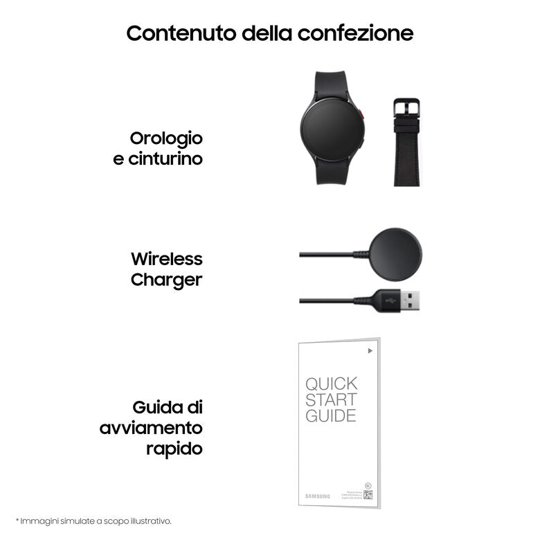 Samsung Galaxy Watch4 44mm Smartwatch Ghiera Touch Alluminio Memoria 16GB Black