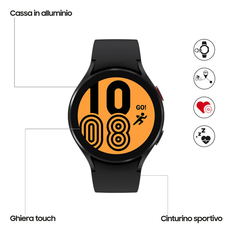 Samsung Galaxy Watch4 44mm Smartwatch Ghiera Touch Alluminio Memoria 16GB Black