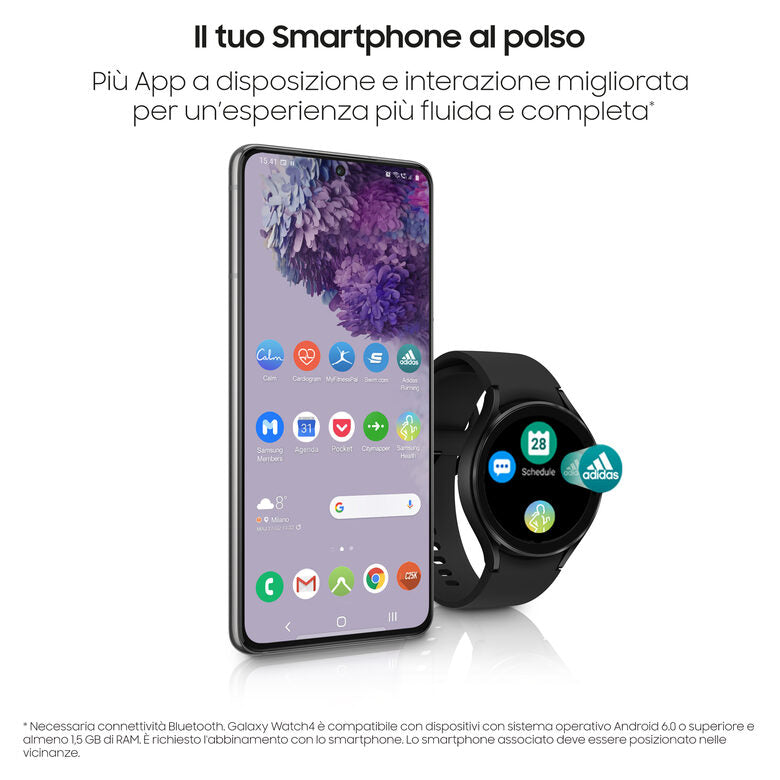 Samsung Galaxy Watch4 44mm Smartwatch Ghiera Touch Alluminio Memoria 16GB Black