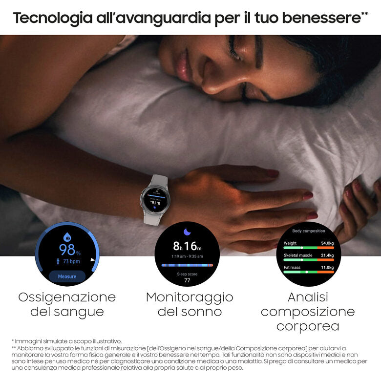 Samsung Galaxy Watch4 Classic Smartwatch Ghiera Interattiva Acciaio Inossidabile 42mm Memoria 16GB Black