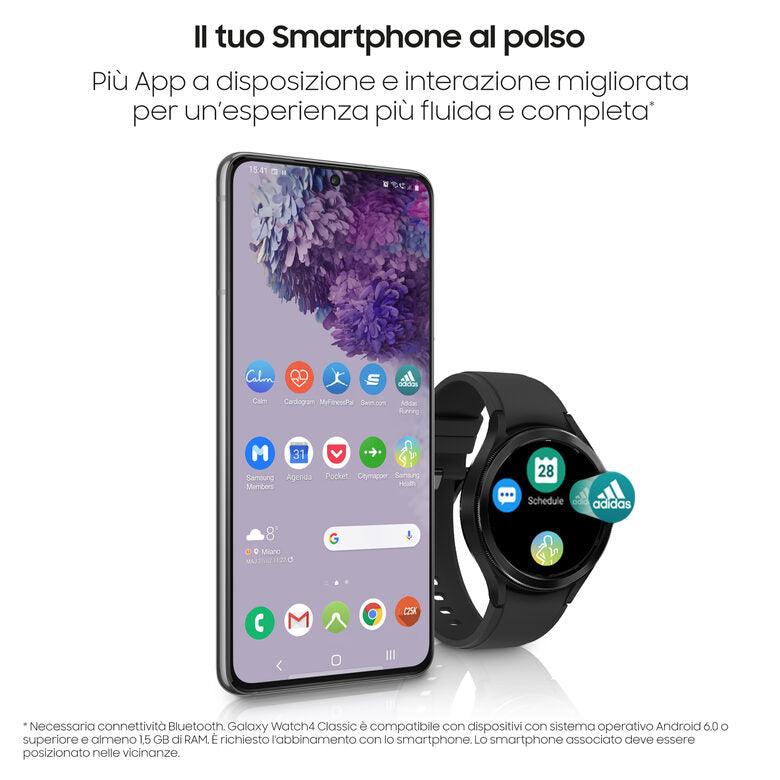 Samsung Galaxy Watch4 Classic Smartwatch Ghiera Interattiva Acciaio Inossidabile 46mm Memoria 16GB Black