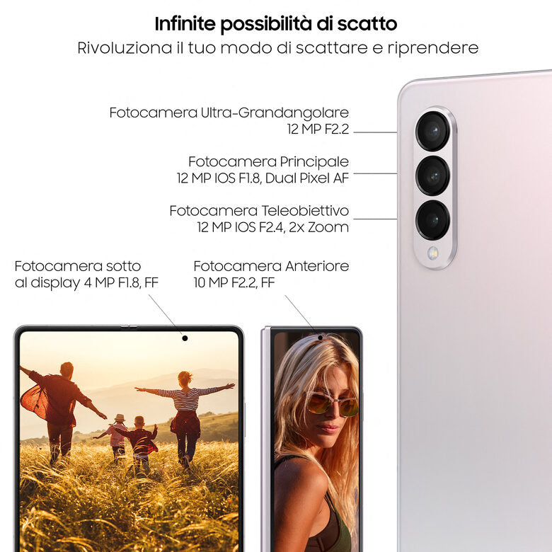 Samsung Galaxy Z Fold3 5G 512GB Phantom Silver RAM 12GB Display 6,2"/7,6" Dynamic AMOLED 2X