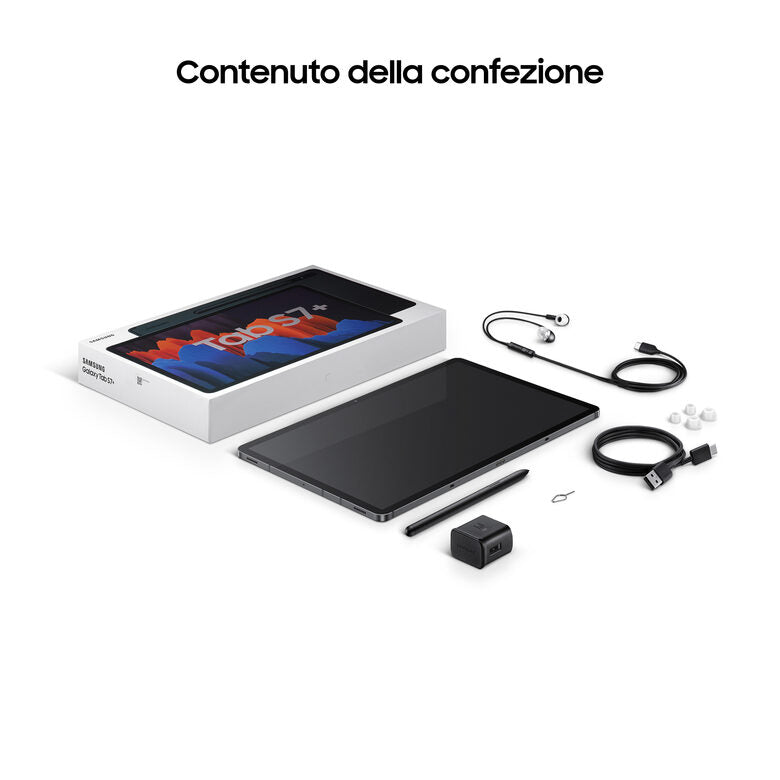 Samsung Galaxy Tab S7+ Wi-Fi SM-T970 128 GB 31,5 cm (12.4") Qualcomm Snapdragon 6 GB Wi-Fi 6 (802.11ax) Android 11 Nero
