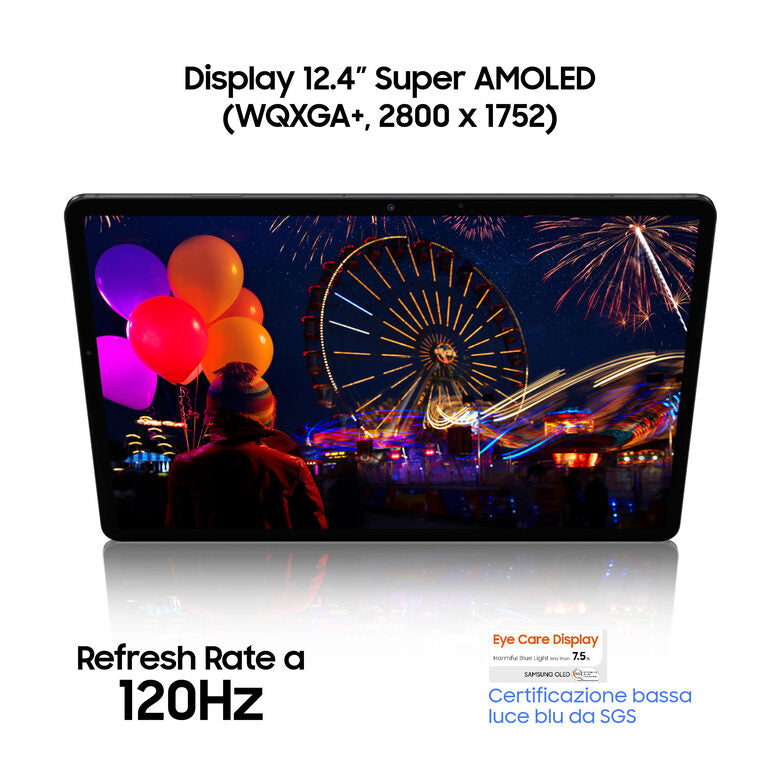 Samsung Galaxy Tab S7+ Wi-Fi SM-T970 128 GB 31,5 cm (12.4") Qualcomm Snapdragon 6 GB Wi-Fi 6 (802.11ax) Android 11 Nero