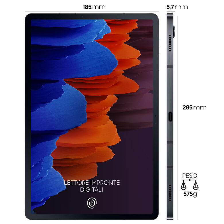 Samsung Galaxy Tab S7+ Wi-Fi SM-T970 128 GB 31,5 cm (12.4") Qualcomm Snapdragon 6 GB Wi-Fi 6 (802.11ax) Android 11 Nero