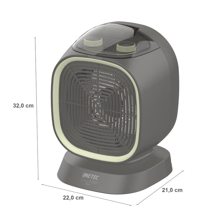 Imetec Silent Power Eco Interno Verde, Grigio 2100 W Riscaldatore ambiente elettrico con ventilatore