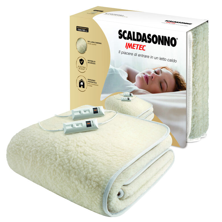 Imetec Scaldasonno Riscaldaletto elettrico 110 W Bianco Lana