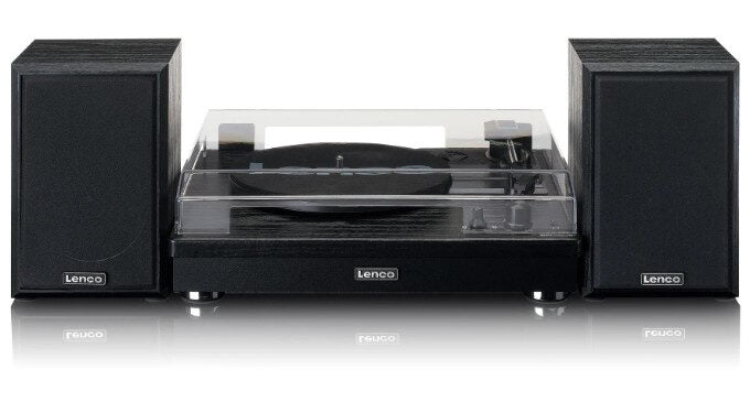Lenco LS-101BK piatto audio Giradischi con trasmissione a cinghia Con Diffusori Acustici Separati 10W X 2