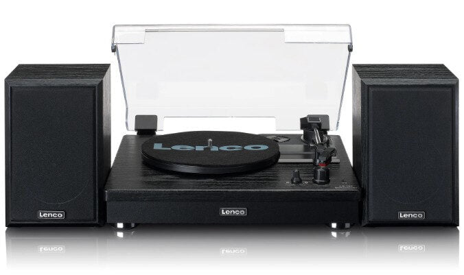 Lenco LS-101BK piatto audio Giradischi con trasmissione a cinghia Con Diffusori Acustici Separati 10W X 2
