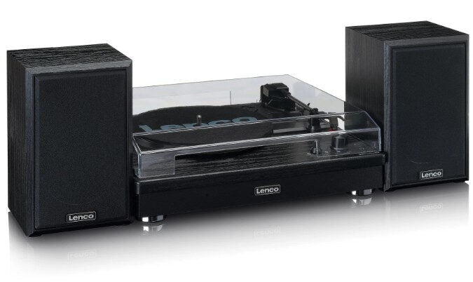 Lenco LS-101BK piatto audio Giradischi con trasmissione a cinghia Con Diffusori Acustici Separati 10W X 2