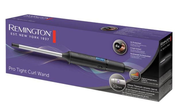 Remington Pro Tight Curl Wand Ferro arricciacapelli Caldo Nero, Argento