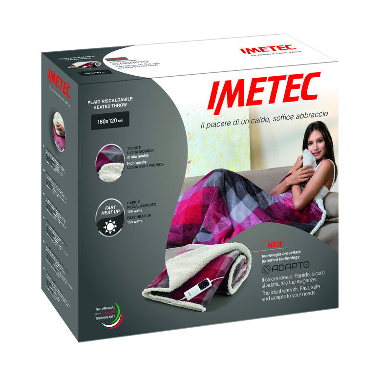Imetec 16715 coperta/cuscino elettrico Coperta elettrica 150 W Multicolore Velluto