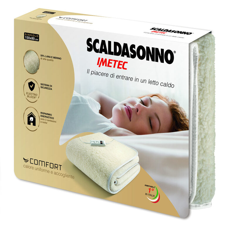 Imetec 16799 coperta/cuscino elettrico Coperta elettrica 55 W Bianco Lana