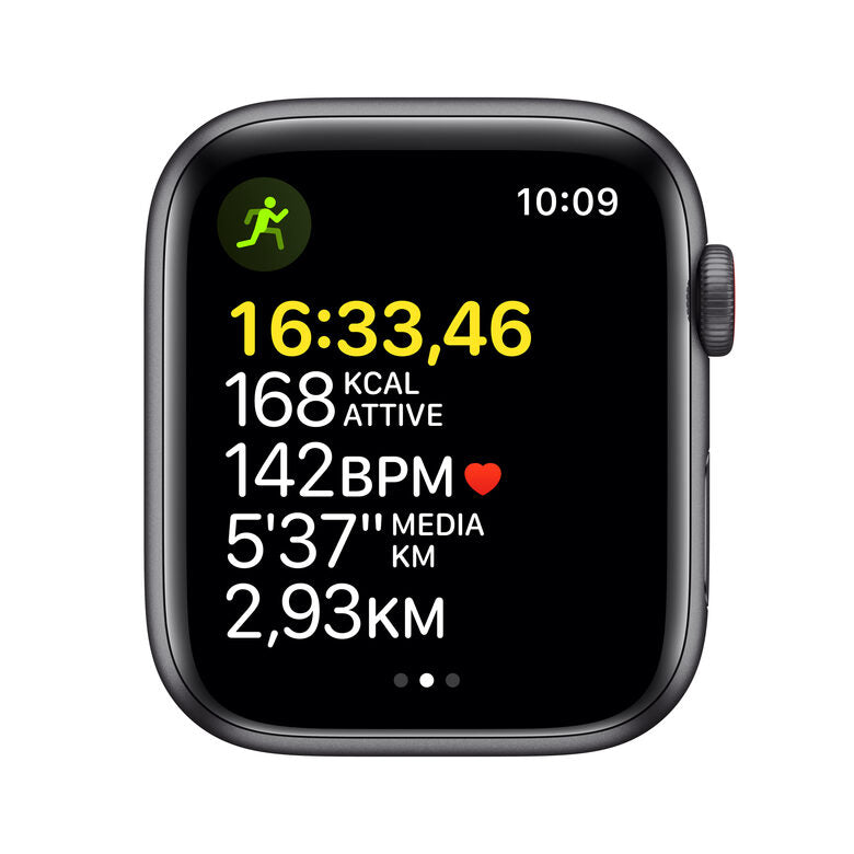 Apple Watch SE GPS + Cellular, 44mm Cassa in Alluminio Grigio scuro con Cinturino Sport Mezzanotte