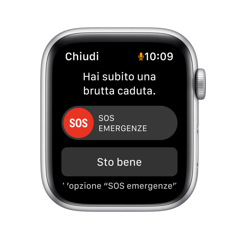 Apple Watch SE GPS + Cellular, 44mm Cassa in Alluminio color Argento con Cinturino Sport Azzurro