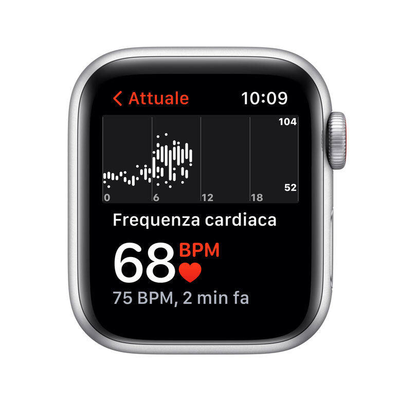 Apple Watch SE GPS + Cellular, 40mm Cassa in Alluminio color Argento con Cinturino Sport Azzurro