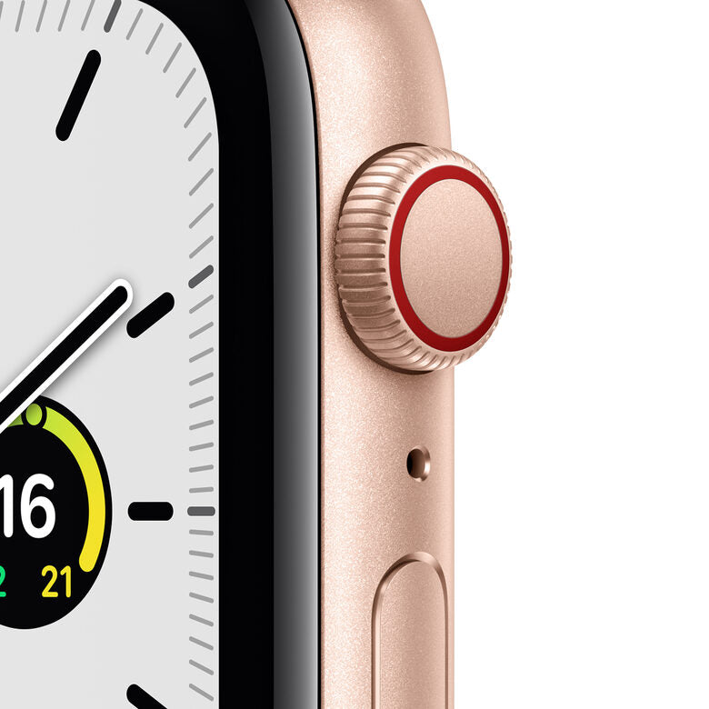Apple Watch SE GPS + Cellular, 44mm Cassa in Alluminio color Oro con Cinturino Sport Galassia