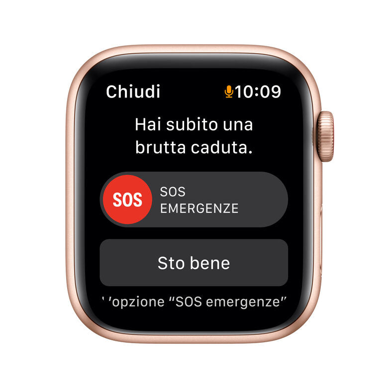 Apple Watch SE GPS + Cellular, 44mm Cassa in Alluminio color Oro con Cinturino Sport Galassia