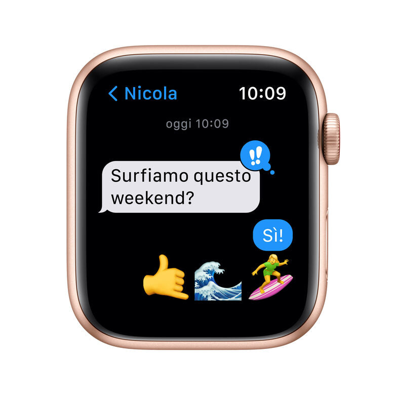 Apple Watch SE GPS + Cellular, 44mm Cassa in Alluminio color Oro con Cinturino Sport Galassia