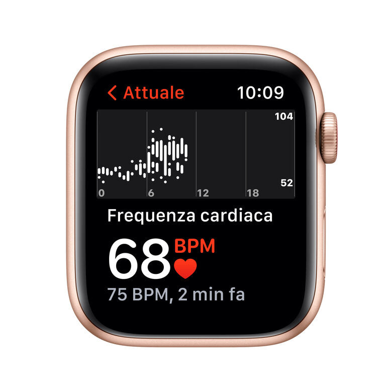 Apple Watch SE GPS + Cellular, 44mm Cassa in Alluminio color Oro con Cinturino Sport Galassia