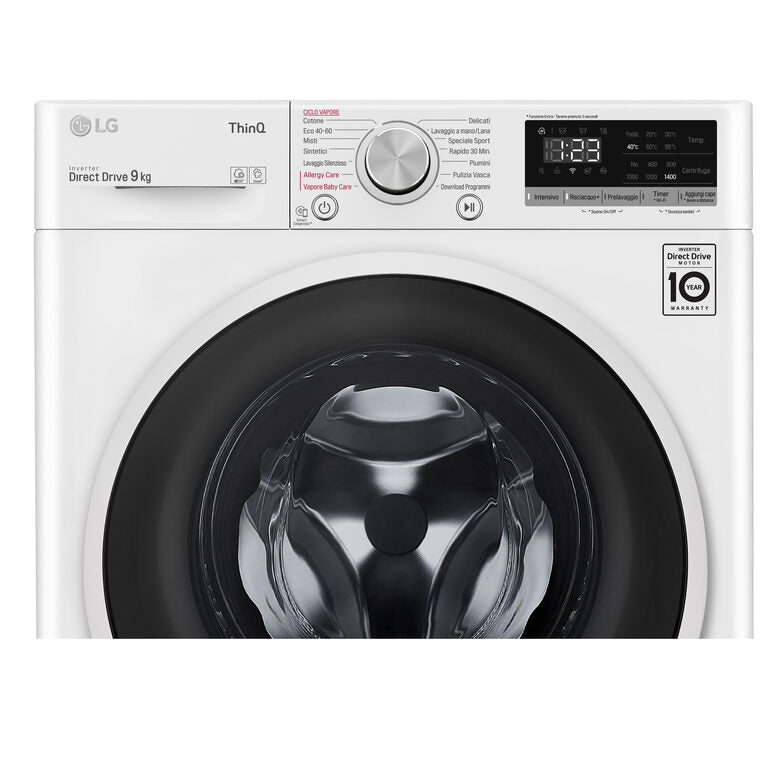 LG Lavatrice Smart AI DD™ TurboWash ™ 9 kg Classe energetica B Autodose Lavaggio a vapore