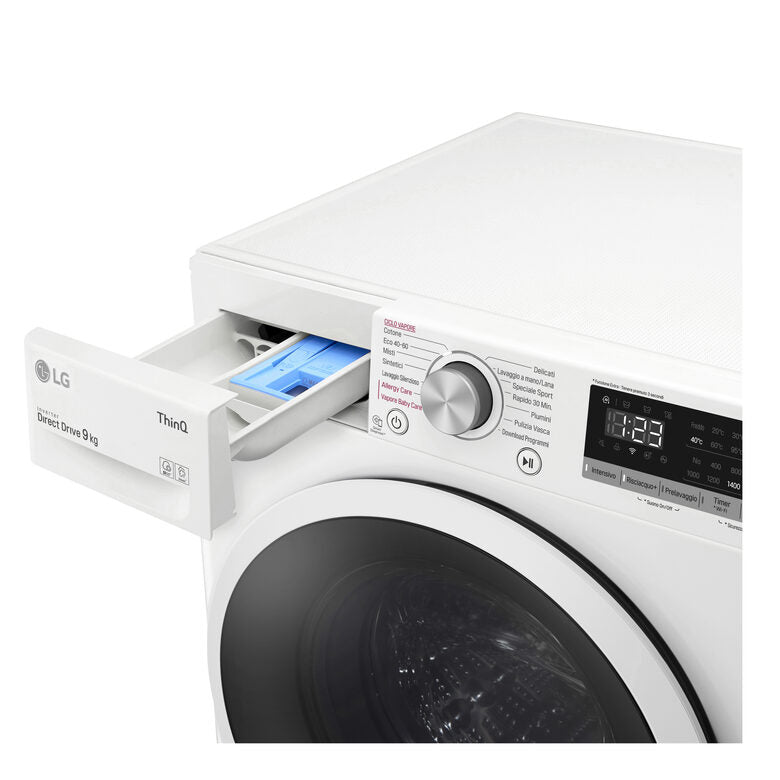 LG Lavatrice Smart AI DD™ TurboWash ™ 9 kg Classe energetica B Autodose Lavaggio a vapore