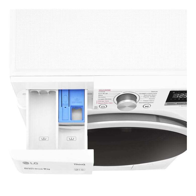 LG Lavatrice Smart AI DD™ TurboWash ™ 9 kg Classe energetica B Autodose Lavaggio a vapore