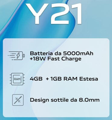 VIVO Y21 16,5 cm (6.51") Doppia SIM Android 11 4G USB tipo-C 4 GB 64 GB 5000 mAh Blu