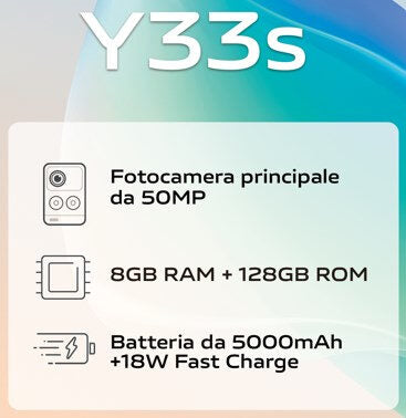 VIVO Y33s 16,7 cm (6.58") Doppia SIM Android 11 4G USB tipo-C 8 GB 128 GB 5000 mAh