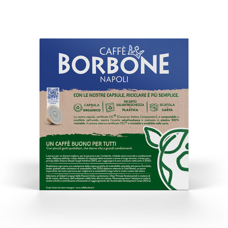 Caffè Borbone Capsule Compatibili Sistema A Modo Mio - Miscela 100% Arabica Compostabili - Smaltibili In Raccolta Umido - 50 Capsule