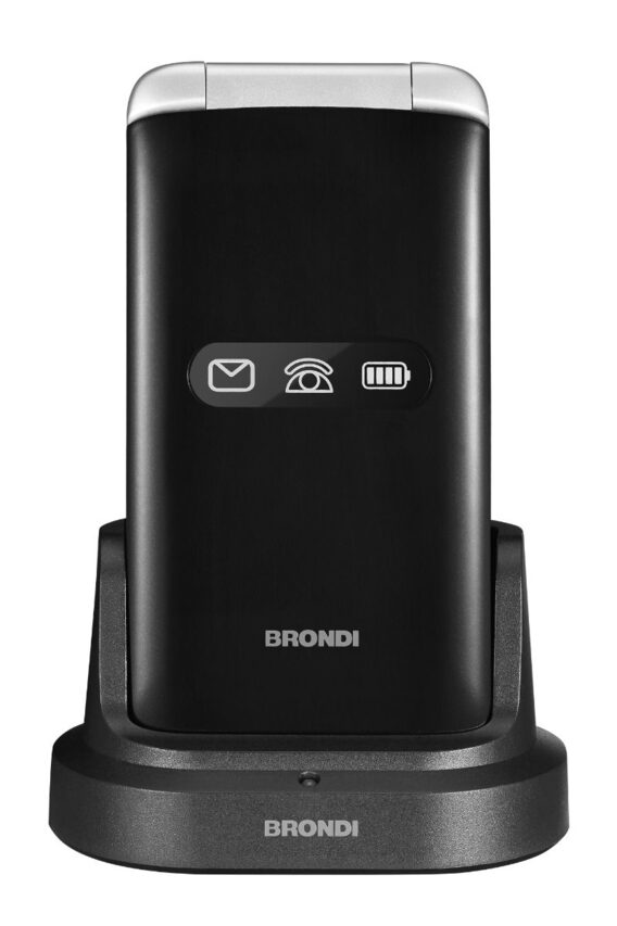 Brondi Amico Flip 4G+ 8,89 cm (3.5") 136 g Nero, Argento Telefono cellulare basico
